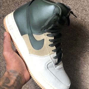 Tan & Olive green Air Force Ones High Top